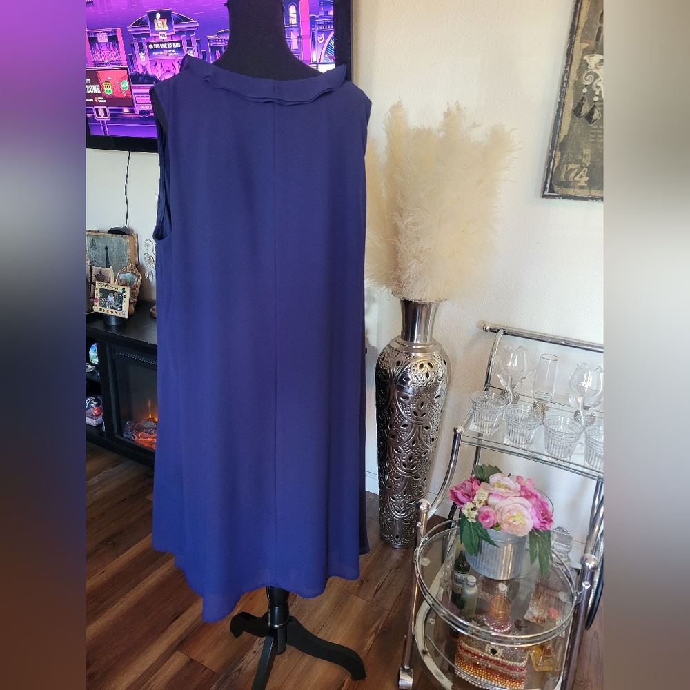 TOMMY HILFIGER Navy Blue  Tassel A-Line Sleeveless Dress Plus Size 2X - Picture 11 of 15